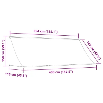 Copertină Retractabilă 400x150 cm - Albastru și Alb
