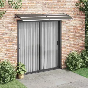 Copertină ușă policarbonat 240x75 cm - Negru | Livrare gratuită