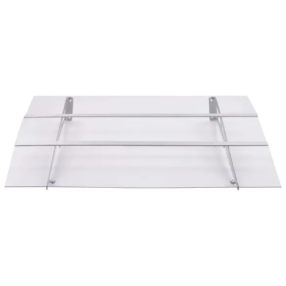 Baldachin Ușă PET Argintiu Transparent 150x90 cm | Livrare Gratuită