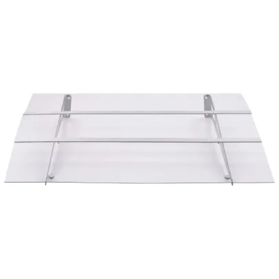 Baldachin Ușă PET Argintiu Transparent 150x90 cm | Livrare Gratuită