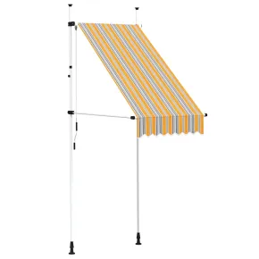Copertină retractabilă manual - 100 cm - Galben și Albastru 2