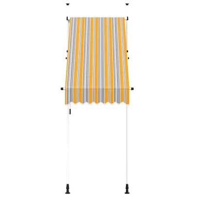 Copertină retractabilă manual - 100 cm - Galben și Albastru