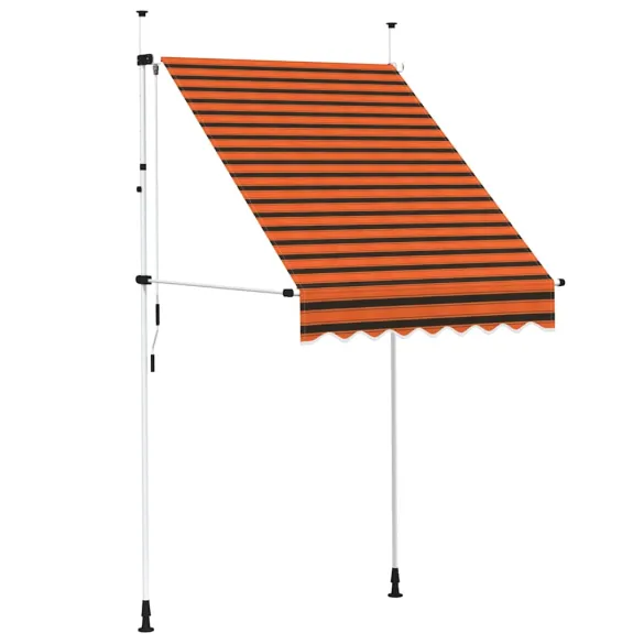 Copertină Retractabilă Manuală - Portocaliu/Maro - 150 cm