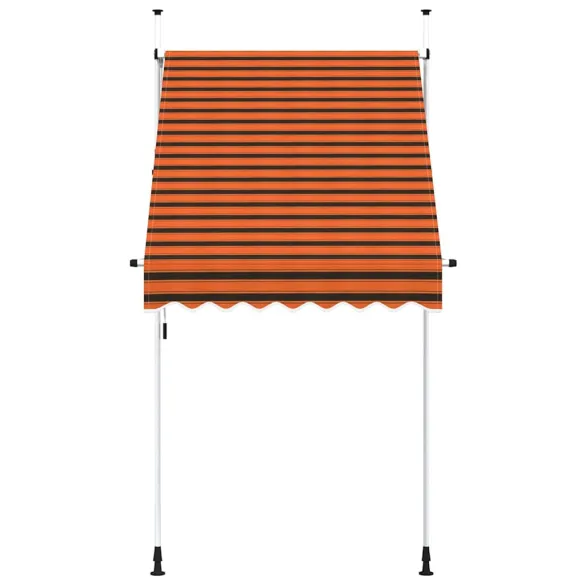 Copertină Retractabilă Manuală - Portocaliu/Maro - 150 cm