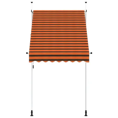 Copertină Retractabilă Manuală - Portocaliu/Maro - 150 cm