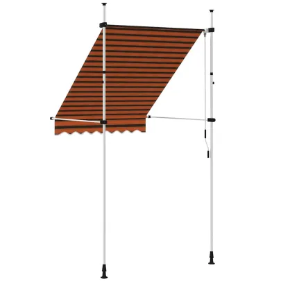 Copertină Retractabilă Manuală - Portocaliu/Maro - 150 cm