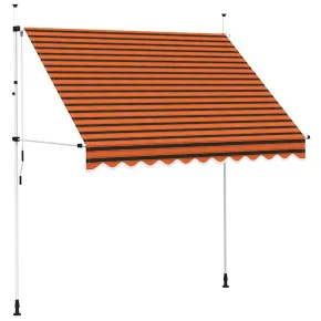 Copertină retractabilă manual 250 cm - Portocaliu/Maro 2