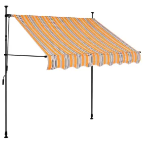Copertină Retractabilă Manuală cu LED Solar - Galben/Albastru 2