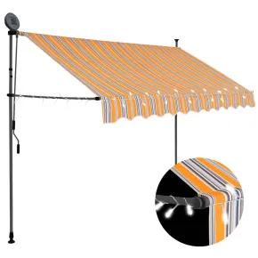 Copertină Retractabilă Manuală cu LED Solar - 250 cm