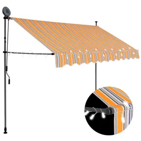 Copertină Retractabilă Manuală cu LED Solar | 300 cm