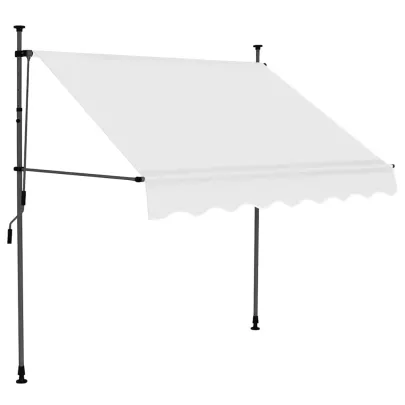 Copertină retractabilă manual cu LED - Crem - 150 cm