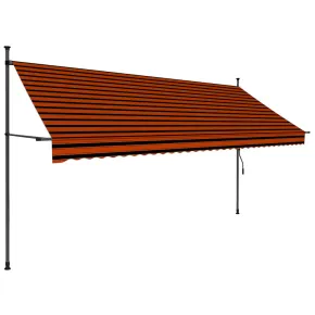 Copertină retractabilă manual cu LED - 350 cm - Portocaliu/Maro 2