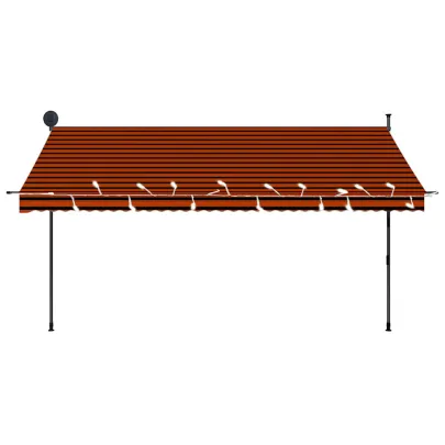 Copertină retractabilă manual cu LED - 350 cm - Portocaliu/Maro