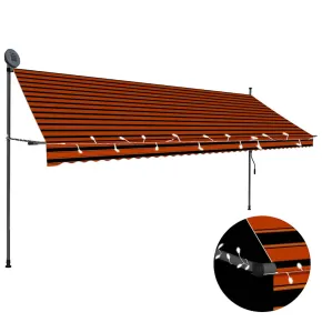 Copertină retractabilă manual cu LED - 400 cm - Portocaliu