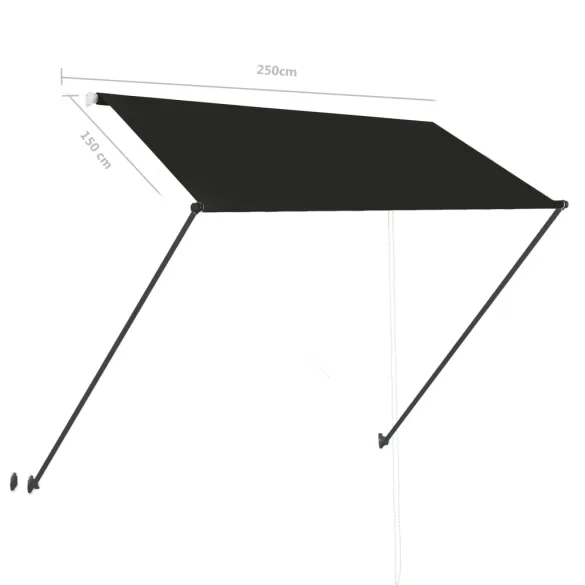 Copertină Retractabilă cu LED - Antracit 250x150cm