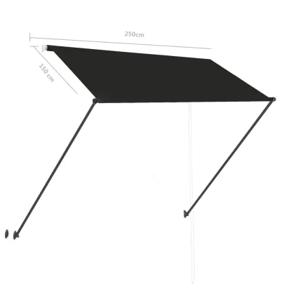 Copertină Retractabilă cu LED - Antracit 250x150cm