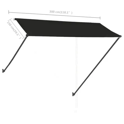 Copertină retractabilă cu LED - Antracit 300x150 cm
