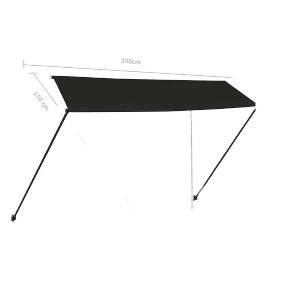 Copertină Retractabilă cu LED - Antracit 350x150 cm