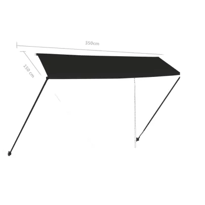 Copertină Retractabilă cu LED - Antracit 350x150 cm