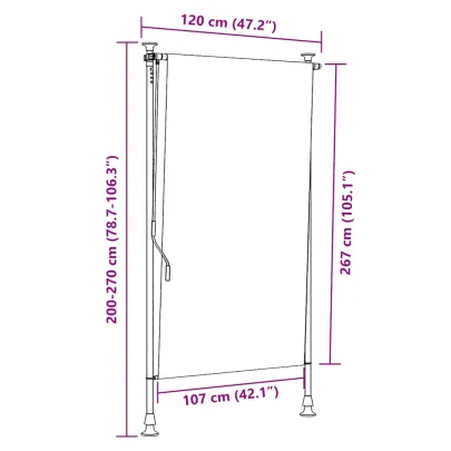 Jaluzea rulou exterior antracit - 120x270 cm | Livrare gratuită