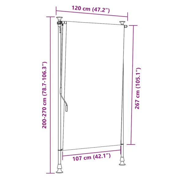 Jaluzea rulou exterior crem 120x270 cm - Livrare gratuită