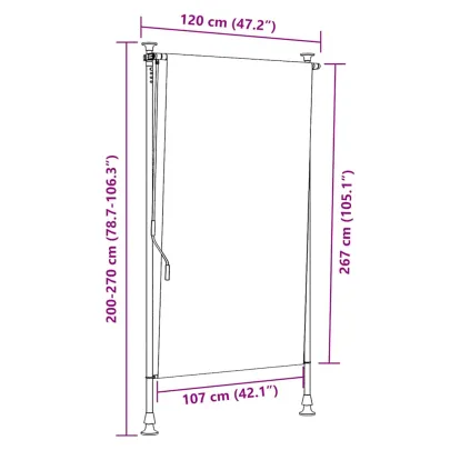 Jaluzea rulou exterior crem 120x270 cm - Livrare gratuită