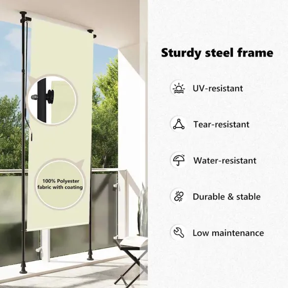 Jaluzea rulou exterior crem 120x270 cm - Livrare gratuită