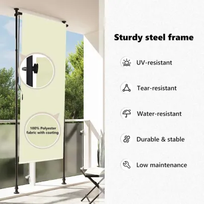 Jaluzea rulou exterior crem 120x270 cm - Livrare gratuită