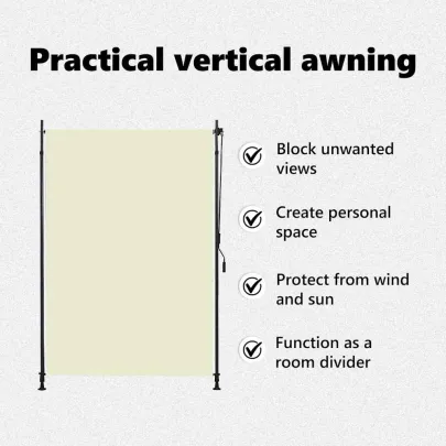 Jaluzea exterioară tip rulou crem 150x270 cm | Livrare gratuită