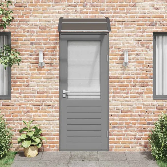 Copertină Ușă Policarbonat 80x75 cm Negru - Rezistentă