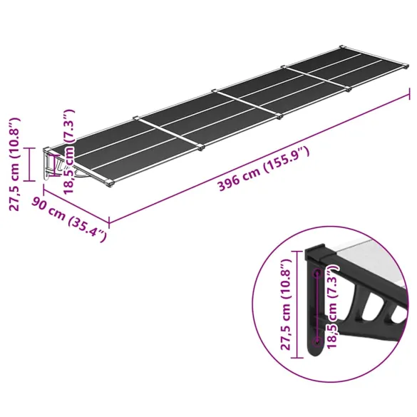 Copertină Ușă Polcarbonat - Protectie Intemperii | Comandă Acum