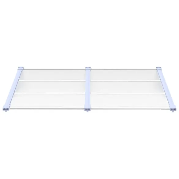 Copertină Ușă Policarbonat Gri Transparent 152x90 cm - Livrare Gratuită