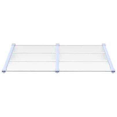 Copertină Ușă Policarbonat Gri Transparent 152x90 cm - Livrare Gratuită