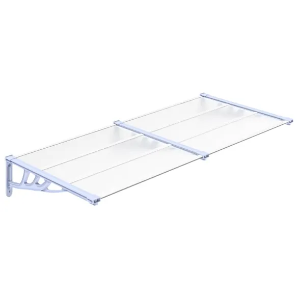 Copertină Ușă Policarbonat Gri Transparent 199x90 cm - Gratis