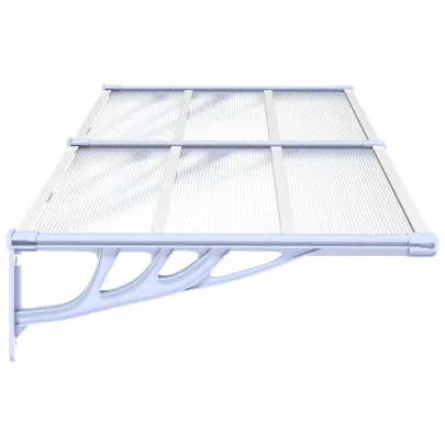 Copertină Ușă Policarbonat Gri Transparent 199x90 cm - Gratis