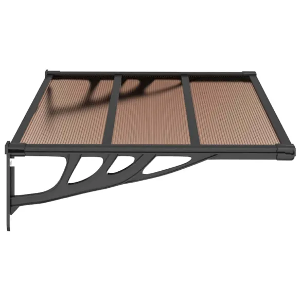 Copertină Ușă Policarbonat - Negru 122x90 cm | Livrare Gratuită