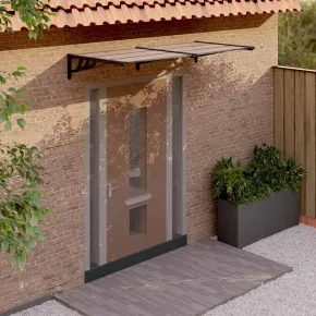 Copertină Ușă Policarbonat - Negru 199x90 cm - Livrare Gratuită