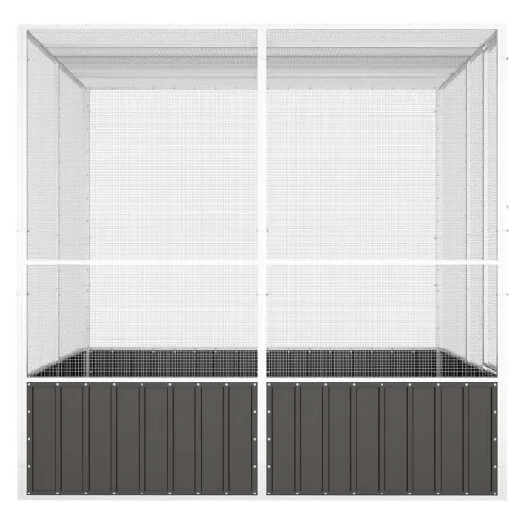 Colivie Păsări Antracit Oțel Galvanizat | Volieră Exterior