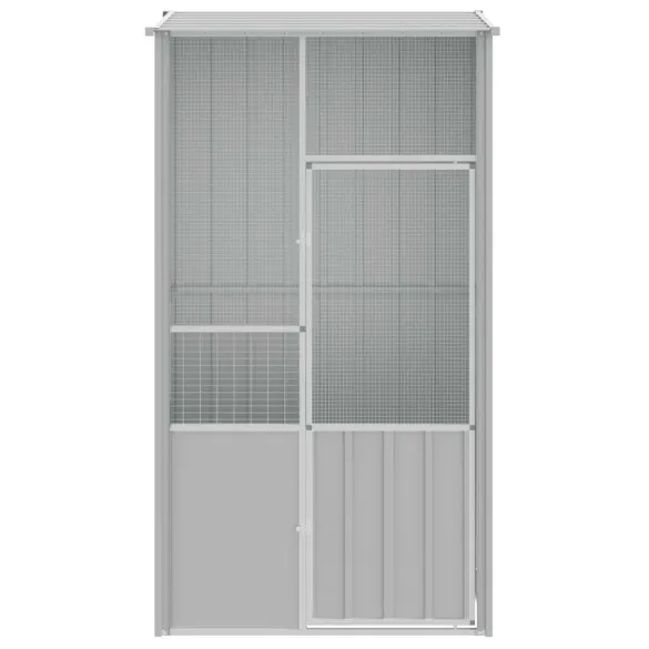 Colivie Păsări Gri Oțel Galvanizat 115x78x200 cm