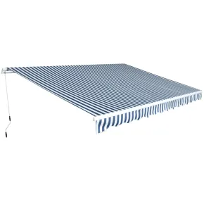 Copertină Manuală Extensibilă 450cm - Albastru/Alb