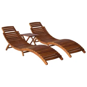 Set Șezlong cu Măsuță Lemn Acacia | Livrare Gratuită