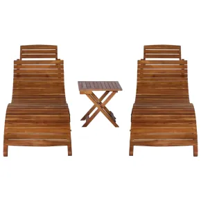 Set Șezlong cu Măsuță Lemn Acacia | Livrare Gratuită 2