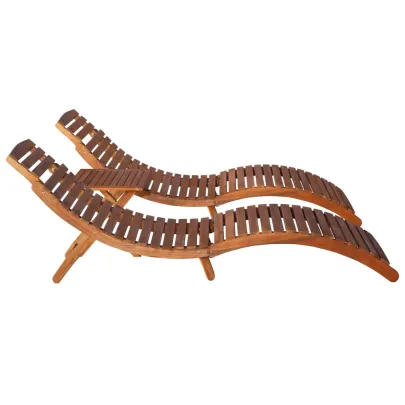 Set Șezlong cu Măsuță Lemn Acacia | Livrare Gratuită