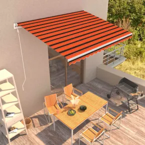 Copertină Automată Retractabilă 4x3m - Portocaliu/Maro