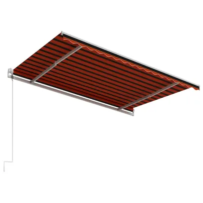 Copertină Automată Retractabilă 4x3m - Portocaliu/Maro