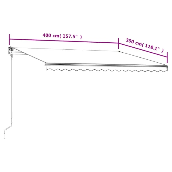 Copertină Automată Retractabilă 4x3m - Portocaliu/Maro