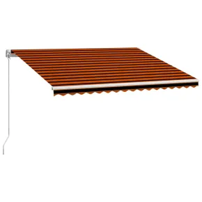 Copertină Retractabilă Manual 450x300 cm - Portocaliu/Maro 2