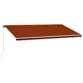 Copertină Retractabilă Manual 6x3m - Portocaliu/Maro | Livrare Gratuită 2
