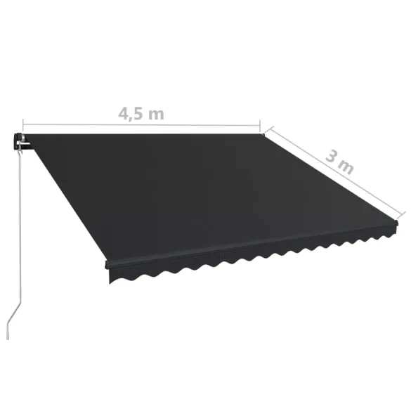 Copertină Retractabilă Manual Antracit 450x300 cm