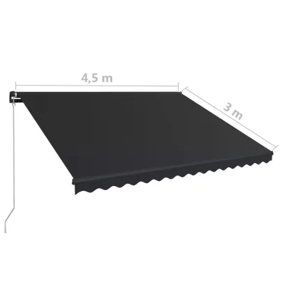 Copertină Retractabilă Manual Antracit 450x300 cm